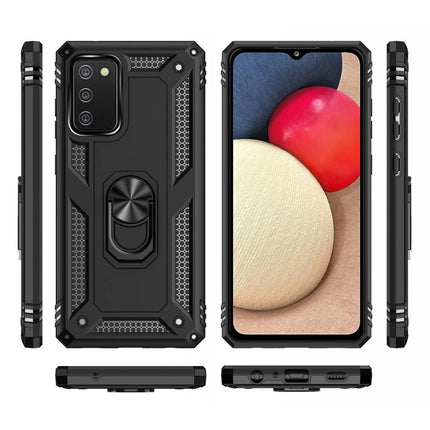Samsung Galaxy A03S Sofya Yüzüklü Silikon Kapak Kılıf - Siyah 3