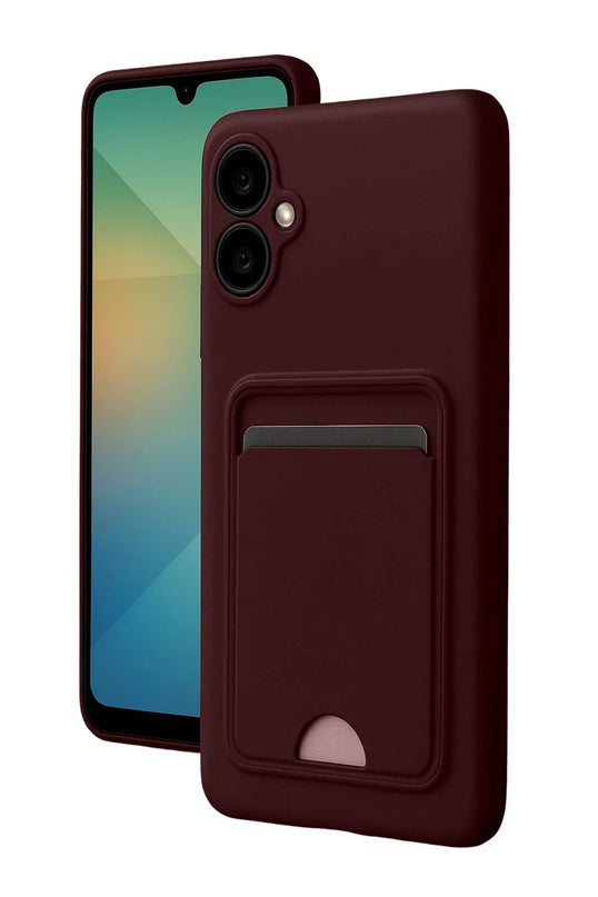 Samsung Galaxy A07 4G Kelvin Kartvizitli Silikon Kılıf - Bordo