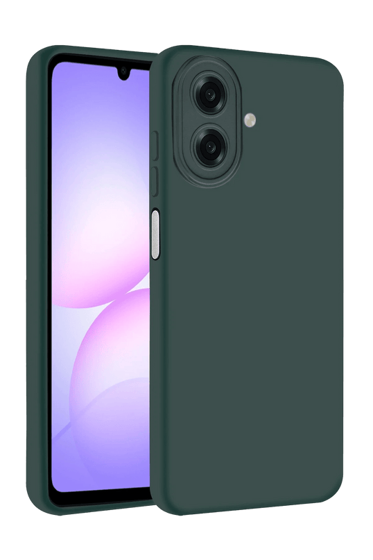 Samsung Galaxy A07 4G Nano içi Kadife Silikon Kılıf - Koyu Yeşil