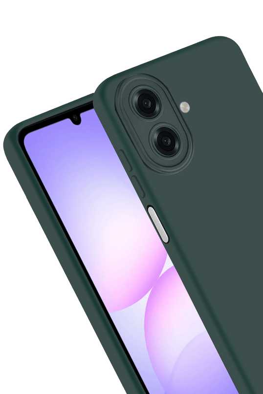 Samsung Galaxy A07 4G Nano içi Kadife Silikon Kılıf - Koyu Yeşil 3