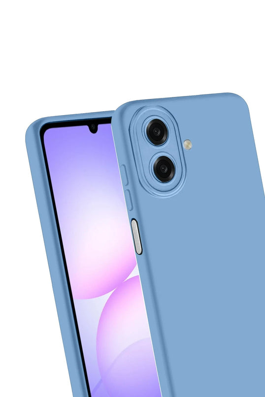 Samsung Galaxy A07 4G Nano içi Kadife Silikon Kılıf - Mavi 3