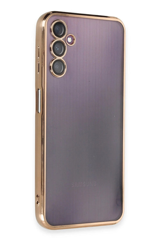 Samsung Galaxy A14 4G Razer Lensli Silikon Kılıf - Gold