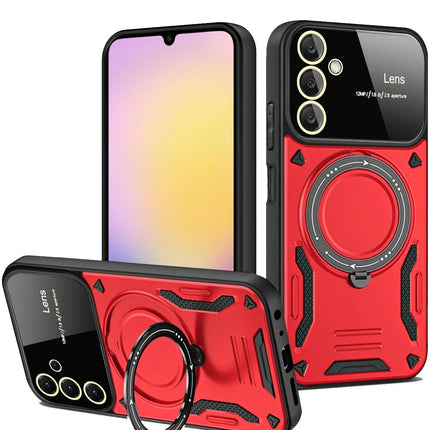 Samsung Galaxy A15 4G Joy Lens Standlı Kapak Kılıf - Kırmızı