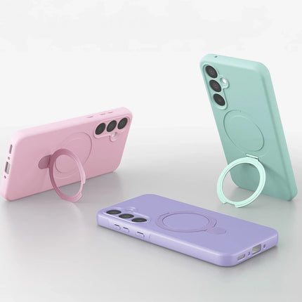 Samsung Galaxy A15 4G Regal Magsafe Standlı Kapak Kılıf - Yeşil 5