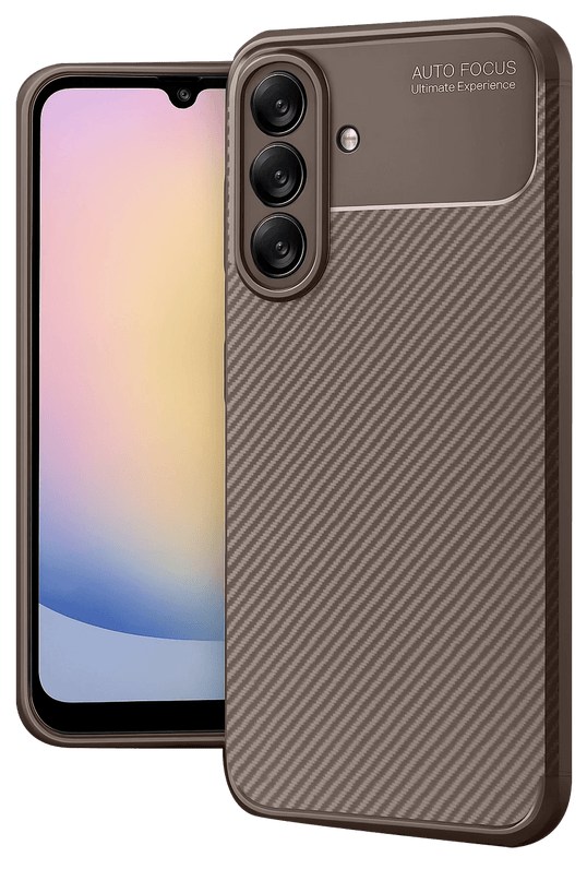 Samsung Galaxy A17 5G Auto Focus Karbon Kapak Kılıf - Kahverengi