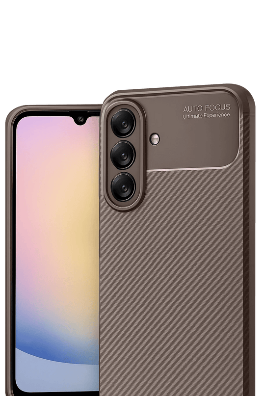 Samsung Galaxy A17 5G Auto Focus Karbon Kapak Kılıf - Kahverengi 2