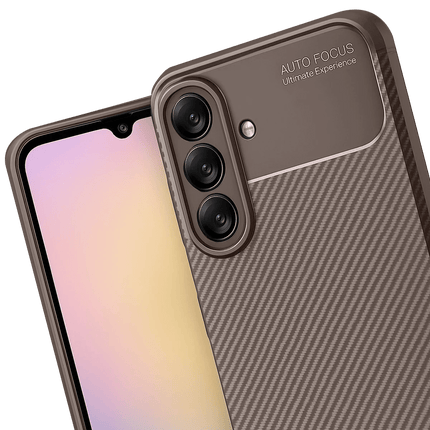 Samsung Galaxy A17 5G Auto Focus Karbon Kapak Kılıf - Kahverengi 3