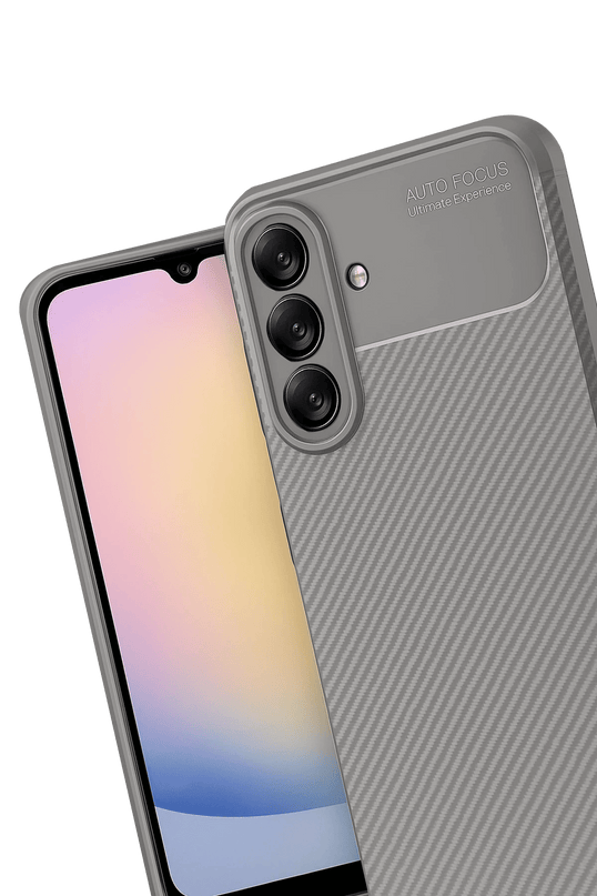 Samsung Galaxy A17 5G Auto Focus Karbon Kapak Kılıf - Gri 3