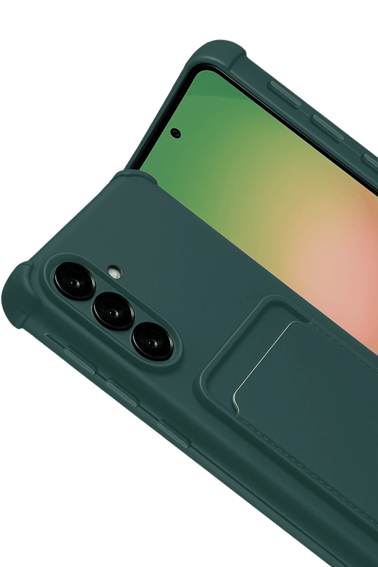 Samsung Galaxy A17 5G Kelvin Kartvizitli Silikon Kılıf - Koyu Yeşil 2