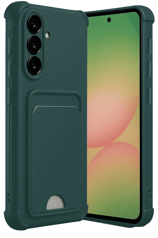 Samsung Galaxy A17 5G Kelvin Kartvizitli Silikon Kılıf - Koyu Yeşil