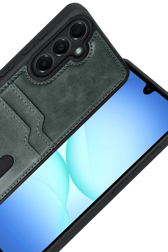 Samsung Galaxy A17 5G Sara Kartvizitli Deri Kılıf - Yeşil 2