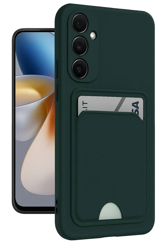 Samsung Galaxy A26 Kelvin Kartvizitli Silikon Kılıf - Koyu Yeşil