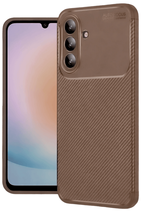 Samsung Galaxy A27 5G Auto Focus Karbon Kapak Kılıf - Kahverengi
