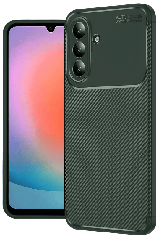 Samsung Galaxy A27 5G Auto Focus Karbon Kapak Kılıf - Yeşil