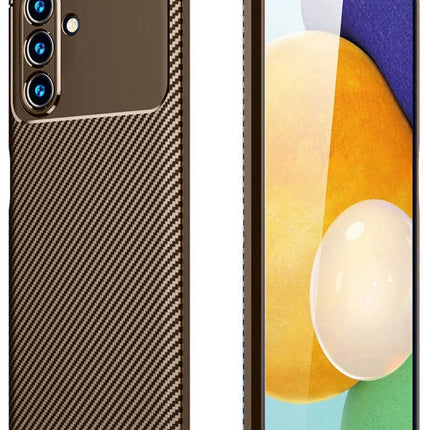 Samsung Galaxy A36 Auto Focus Karbon Kapak Kılıf - Kahverengi