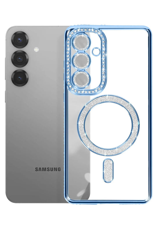 Samsung Galaxy A37 5G Joke Simli Magneticsafe Kılıf - Mavi 3