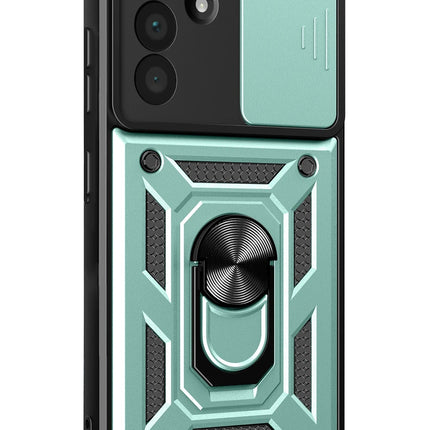 Samsung Galaxy A37 5G Pars Lens Yüzüklü Silikon Kılıf - Yeşil 3