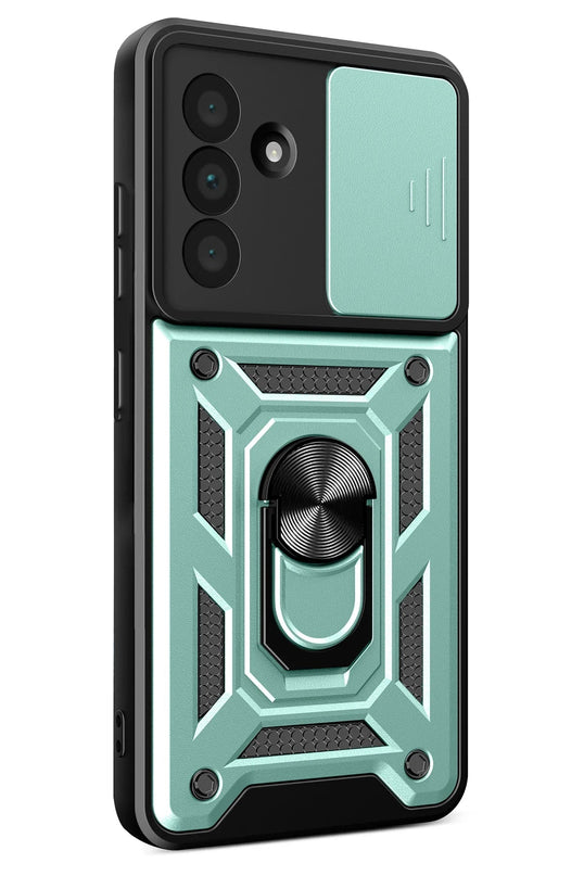 Samsung Galaxy A37 5G Pars Lens Yüzüklü Silikon Kılıf - Yeşil 3