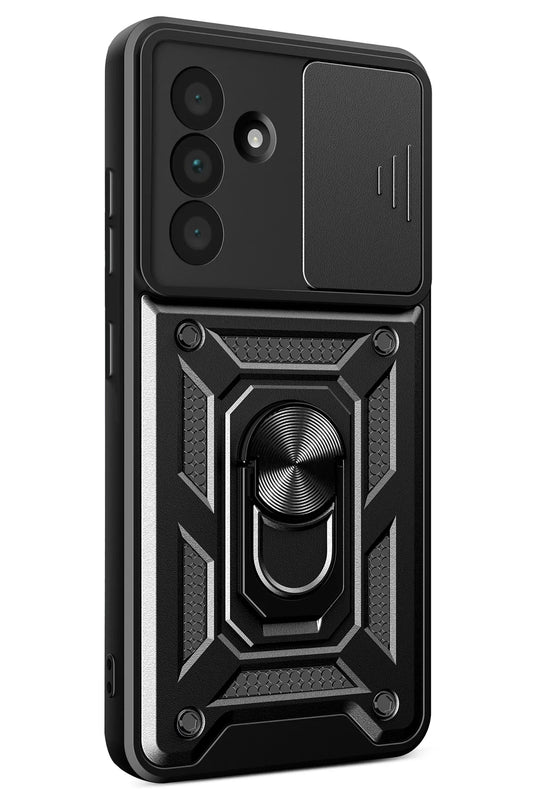 Samsung Galaxy A37 5G Pars Lens Yüzüklü Silikon Kılıf - Siyah 3