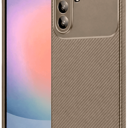 Samsung Galaxy A56 Auto Focus Karbon Kapak Kılıf - Kahverengi