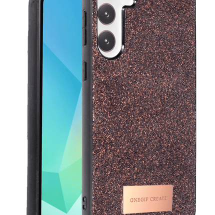 Samsung Galaxy A56 Bright Simli Kapak Kılıf - Derin Mor