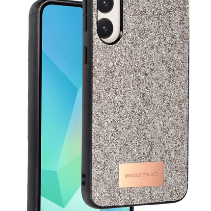 Samsung Galaxy A56 Bright Simli Kapak Kılıf - Gold