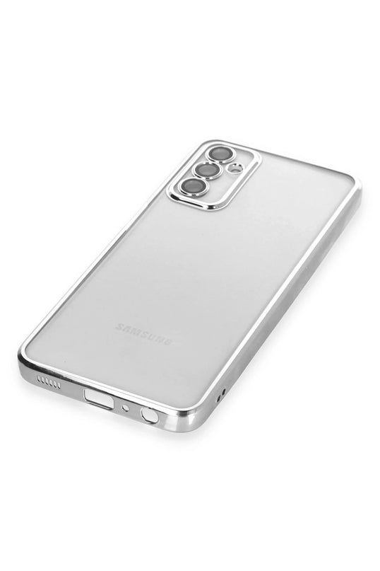 Samsung Galaxy M23 Razer Lensli Silikon Kılıf - Gümüş 4