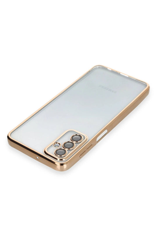 Samsung Galaxy M23 Razer Lensli Silikon Kılıf - Gold 3