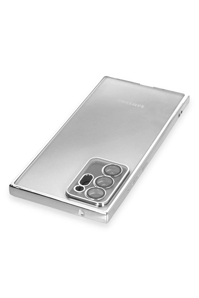 Samsung Galaxy Note 20 Ultra Razer Lensli Silikon Kılıf - Gümüş 3
