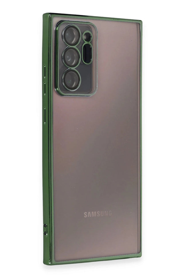 Samsung Galaxy Note 20 Ultra Razer Lensli Silikon Kılıf - Yeşil