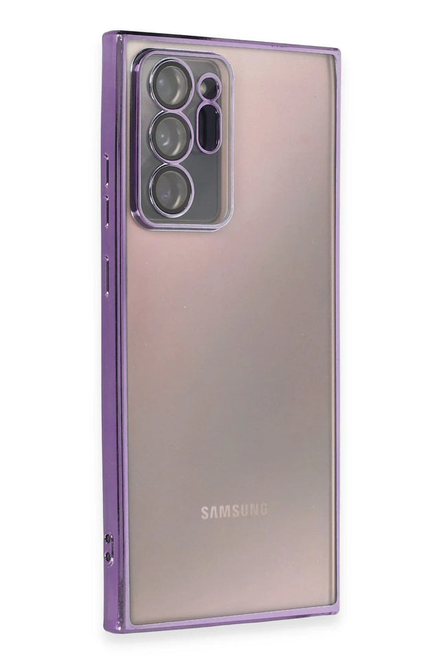 Samsung Galaxy Note 20 Ultra Razer Lensli Silikon Kılıf - Mor