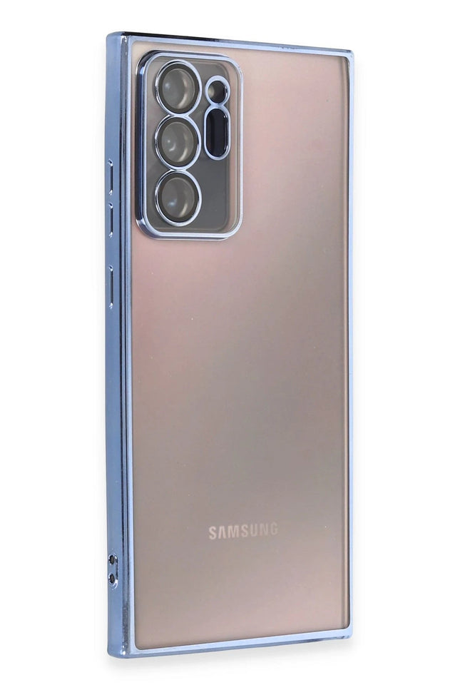 Samsung Galaxy Note 20 Ultra Razer Lensli Silikon Kılıf - Açık Mavi