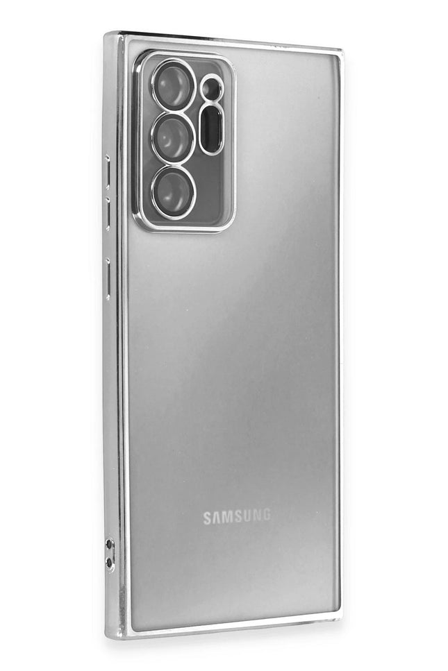 Samsung Galaxy Note 20 Ultra Razer Lensli Silikon Kılıf - Gümüş