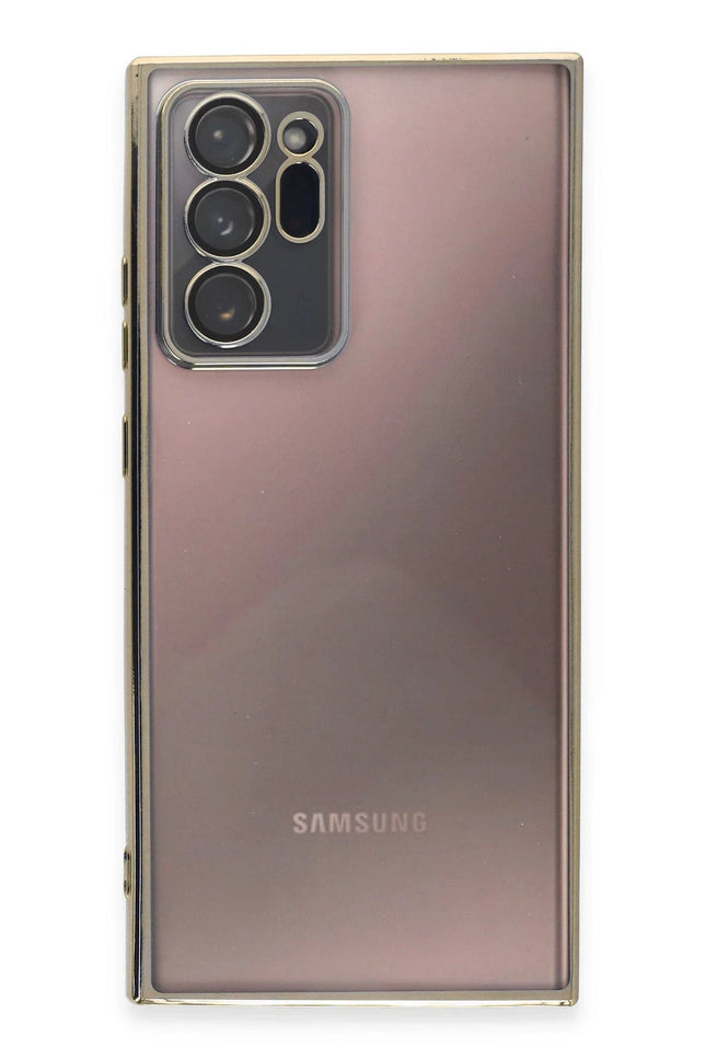 Samsung Galaxy Note 20 Ultra Razer Lensli Silikon Kılıf - Gold 2