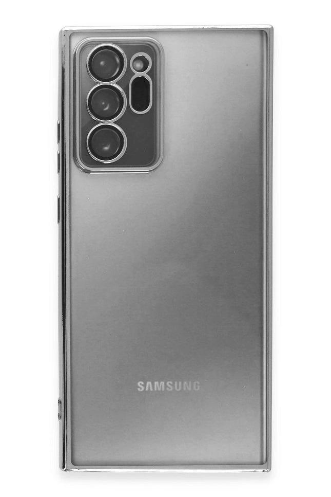 Samsung Galaxy Note 20 Ultra Razer Lensli Silikon Kılıf - Gümüş 2