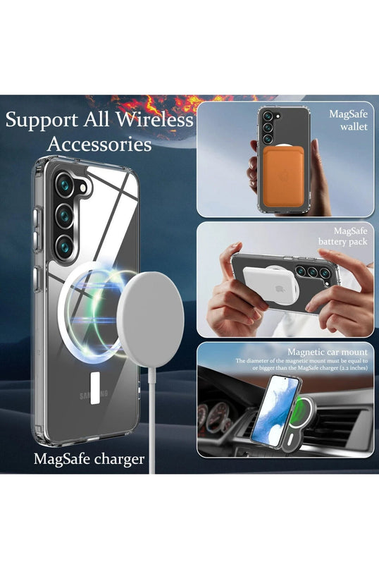 Samsung Galaxy S23 Magneticsafe Şeffaf Silikon Kılıf 6