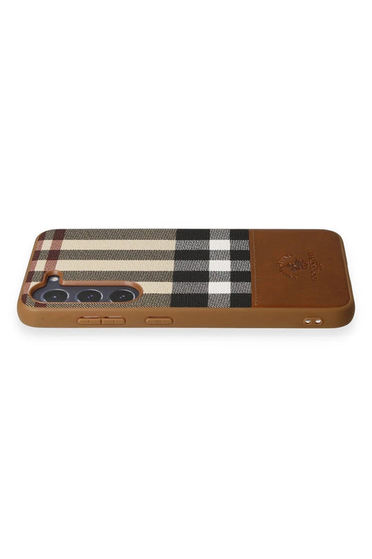 Samsung Galaxy S23 Plaid Kapak Kılıf - Kahverengi 2