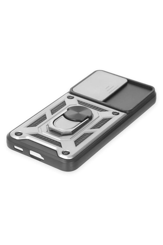 Samsung Galaxy S24 Pars Lens Yüzüklü Silikon Kılıf - Gümüş 5