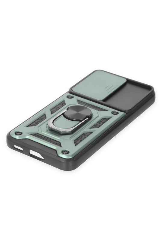 Samsung Galaxy S24 Pars Lens Yüzüklü Silikon Kılıf - Yeşil 5