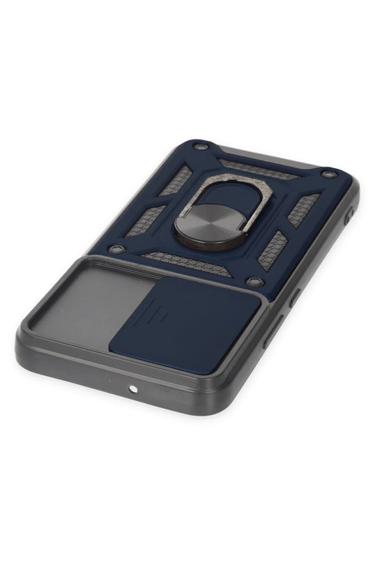 Samsung Galaxy S24 Pars Lens Yüzüklü Silikon Kılıf - Lacivert 4