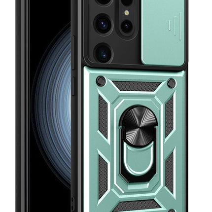 Samsung Galaxy S24 Ultra Pars Lens Yüzüklü Silikon Kılıf - Yeşil