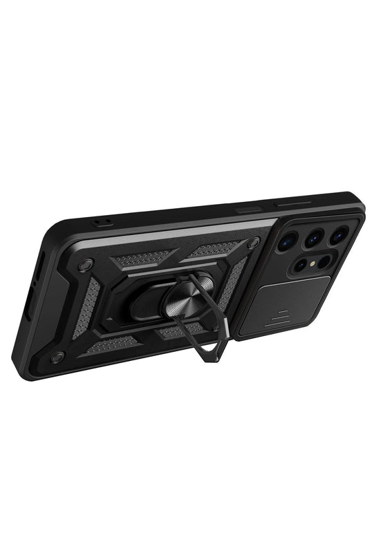 Samsung Galaxy S24 Ultra Pars Lens Yüzüklü Silikon Kılıf - Lacivert 3