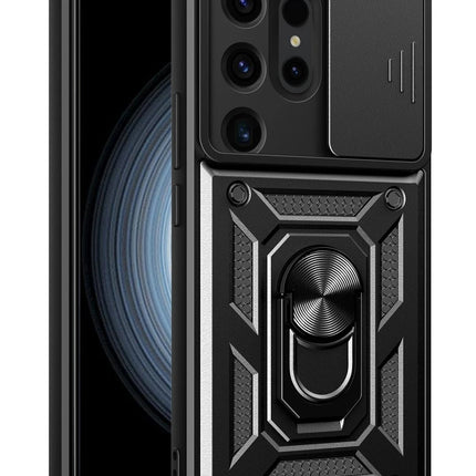 Samsung Galaxy S24 Ultra Pars Lens Yüzüklü Silikon Kılıf - Siyah