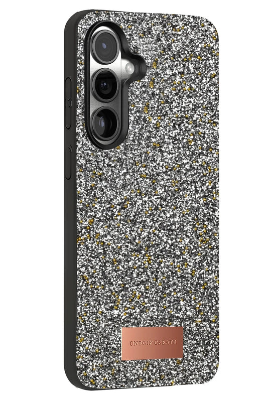Samsung Galaxy S25 Bright Simli Kapak Kılıf - Gold 3