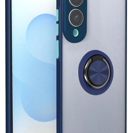 Samsung Galaxy S25 Edge Montreal Yüzüklü Silikon Kapak Kılıf - Lacivert