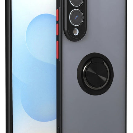 Samsung Galaxy S25 Edge Montreal Yüzüklü Silikon Kapak Kılıf - Siyah