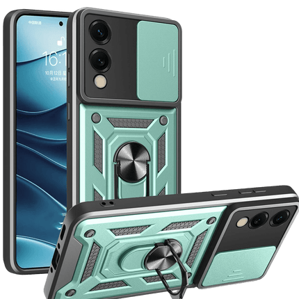 Samsung Galaxy S25 Edge Pars Lens Yüzüklü Silikon Kılıf - Yeşil