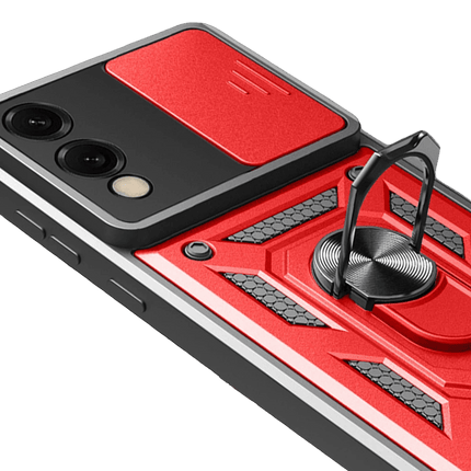 Samsung Galaxy S25 Edge Pars Lens Yüzüklü Silikon Kılıf - Kırmızı 4