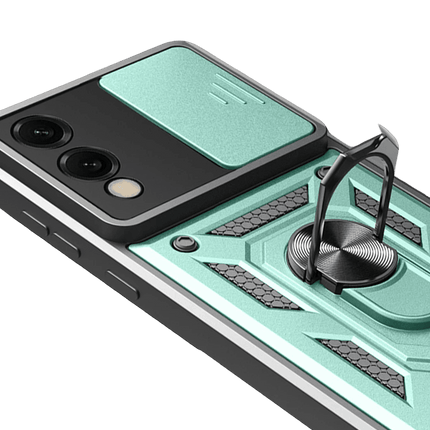 Samsung Galaxy S25 Edge Pars Lens Yüzüklü Silikon Kılıf - Yeşil 4