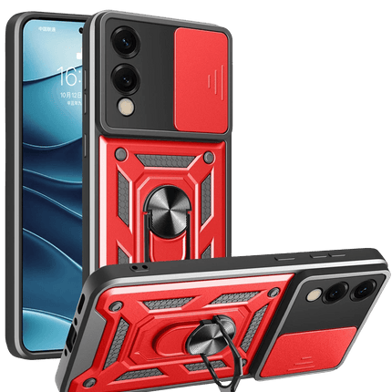 Samsung Galaxy S25 Edge Pars Lens Yüzüklü Silikon Kılıf - Kırmızı